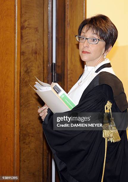 President of jury, judge Francesca Vitale arrives for a session of a corruption trial against Berlusconi in the Mills case on December 4, 2009 at a...