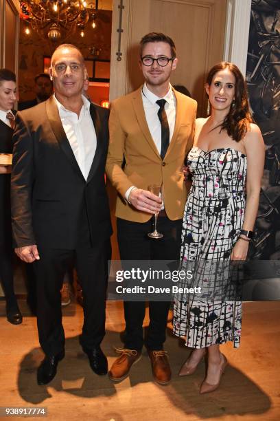 Producer Evan Sacks, director Richard Fitch and Jennifer Diamond attend the press night after party for "Ruthless! The Musical" at The Ham Yard Hotel...
