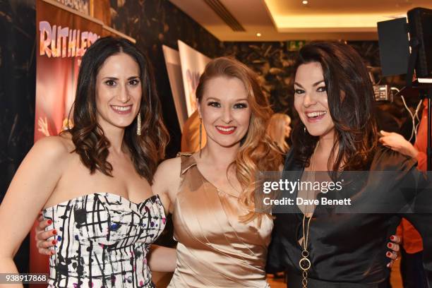 Jennifer Diamond, Lara Denning and Tracy Jai Edwards attend the press night after party for "Ruthless! The Musical" at The Ham Yard Hotel on March...