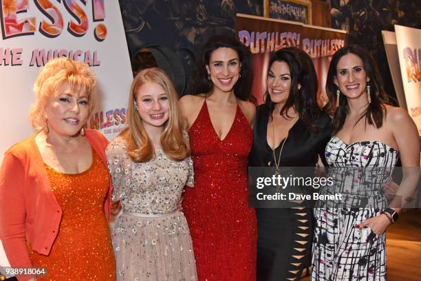 Rita McKenzie, Tori Murray, cast member Kim Maresca, Tracy Jai Edwards and Jennifer Diamond attend the press night after party for "Ruthless! The...