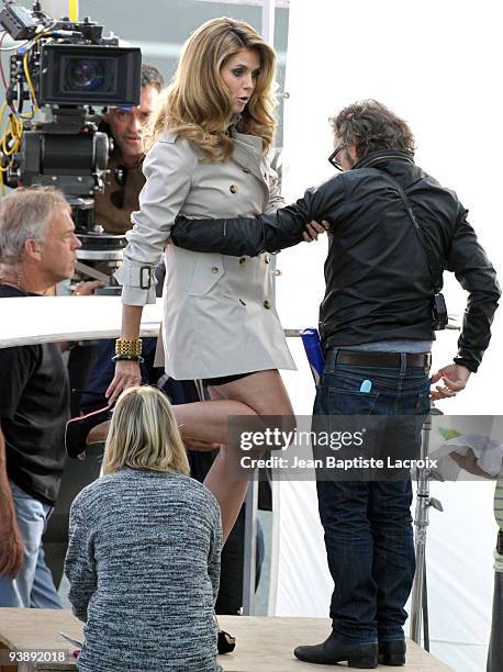 Heidi Klum is pictured on location for a videoshoot on December 3, 2009 in Los Angeles, California.