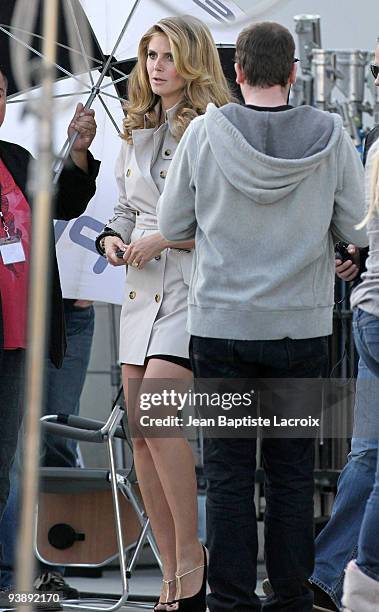 Heidi Klum is pictured on location for a videoshoot on December 3, 2009 in Los Angeles, California.