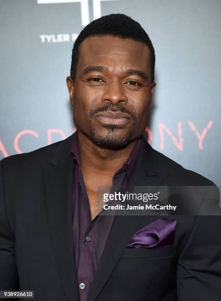 Lyriq Bent attends the "Acrimony" New York Premiere on March 27, 2018 in New York City.