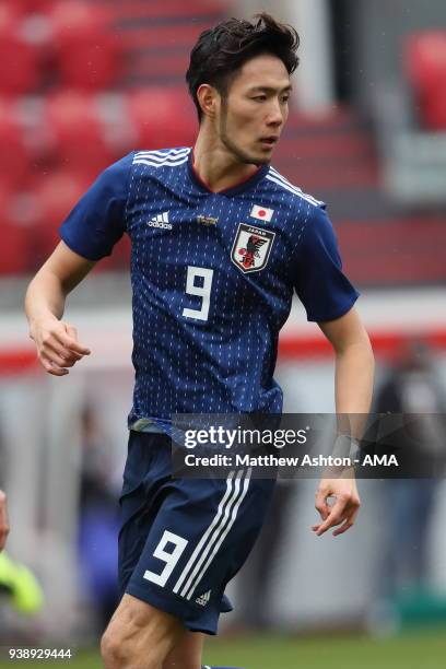 Kenyu Sugimoto of Japan during the International Friendly between Japan and Ukraine at Stade Maurice Dufrasne on March 27, 2018 in Liege, Belgium.