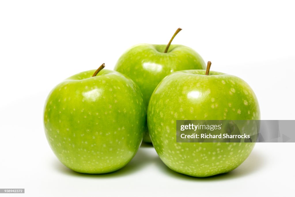 Three green apples