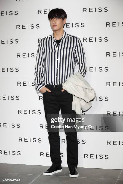 South Korean actor Kim Young-Kwang attends the photocall for 'REISS' Korea launch on March 27, 2018 in Seoul, South Korea.