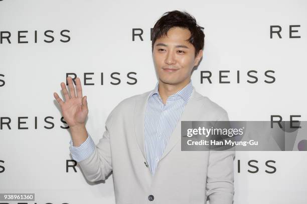 South Korean actor Jin Goo attends the photocall for 'REISS' Korea launch on March 27, 2018 in Seoul, South Korea.