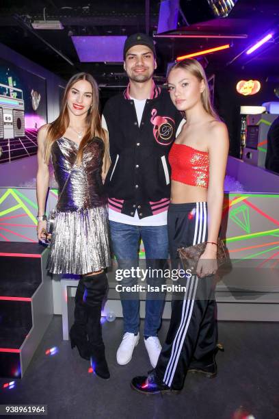 Dancer Renata Lusin with her 'Let's Dance' dancing partner German actor Jimi Blue Ochsenknecht and his sister model Cheyenne Savannah Ochsenknecht...