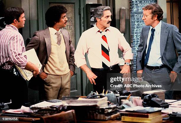 Vacation" - Season Six - 9/27/79, Wojo , Harris and Dietrich expressed their dissatisfaction after Barney posted the annual vacation schedule.,