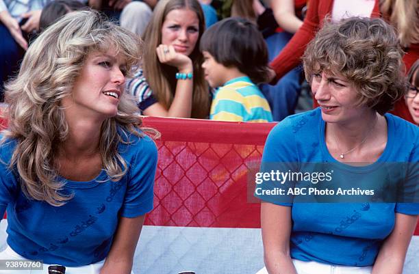 Walt Disney Television via Getty Images SPECIAL - "Battle of the Network Stars" - 11/13/76, Farrah Fawcett, Penny Marshall on the Walt Disney...