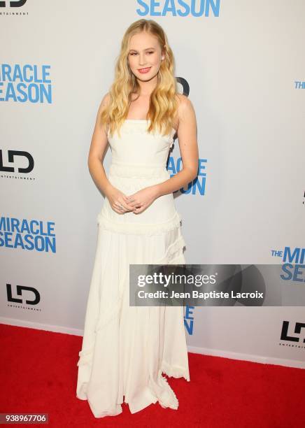 Danika Yarosh attends the world premiere of 'The Miracle Season' on March 27, 2018 in West Hollywood, California.