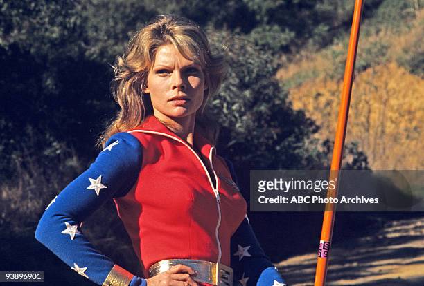 Walt Disney Television via Getty Images MOVIES - "Wonder Woman" - 3/12/74, Cathy Lee Crosby starred in the title role as a super-hero who used her...