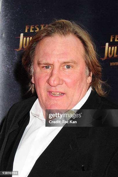 Actor Gerard Depardieu attends the Jules Verne 2009 Adventure Film Festival-Day 3 at the Grand Rex Cinema on April 26, 2009 in Paris, France.