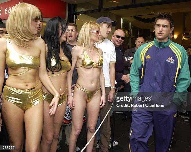 Fans of Australian soccer star Harry Kewell line up to catch a glimpse of their hero at a public appearance held today in the Bourke Street Mall,...