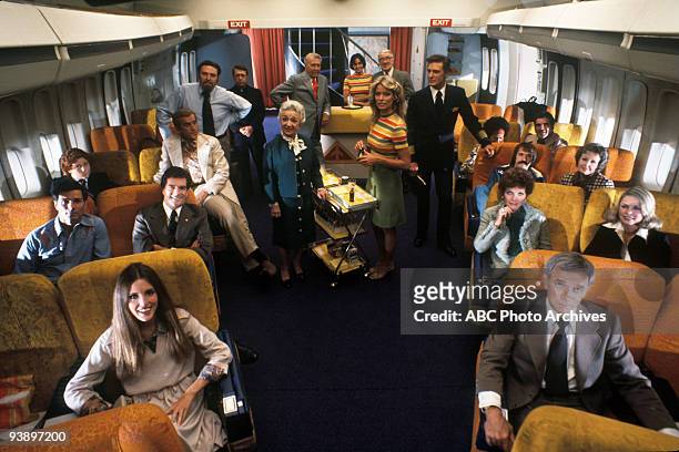 Walt Disney Television via Getty Images MOVIE FOR TV - "Murder on Flight 502" 1975 Elizabeth Stack, George Maharis, Hugh O'Brian, Danny Banaduce,...