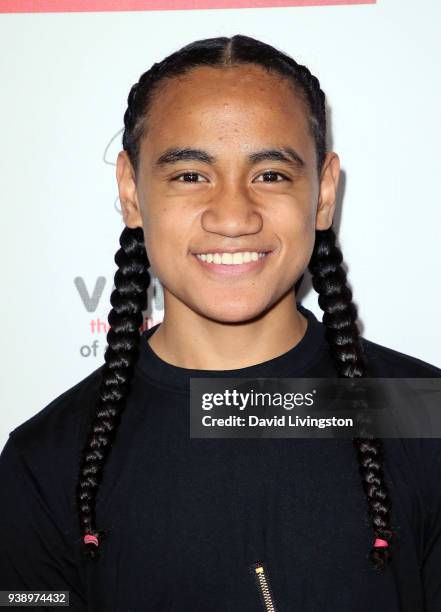 Actor Siaki Sii attends the red carpet world premiere of "Sgt. Stubby: An American Hero" at Regal Cinemas L.A. Live on March 27, 2018 in Los Angeles,...