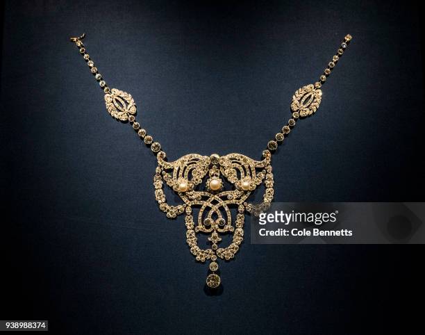 The Devent de Corsage on show at the Cartier: The Exhibition Media Preview at the National Gallery of Australia on March 28, 2018 in Canberra,...