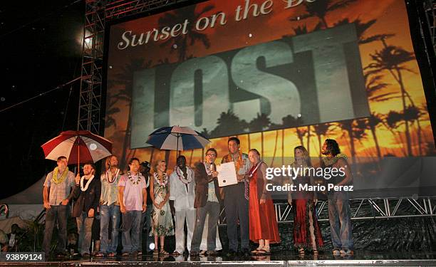 The screening of the season premiere of the second season of "Lost" was held at the Waikki Beach and Royal Hawaiian Hotel in Honolulu, Hawaii, on...