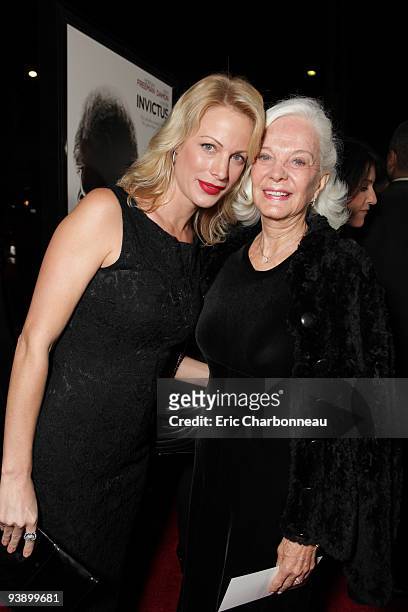 Alison Eastwood and mother Maggie Johnson at Warner Bros. Pictures Los Angeles Premiere of 'Invictus' on December 03, 2009 at the Academy of Motion...