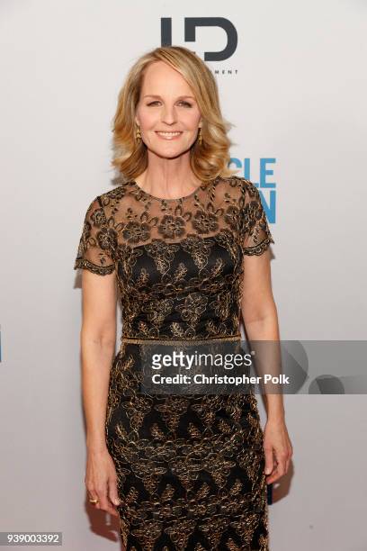Helen Hunt attends the Premiere Of Mirror And LD Entertainment's 'The Miracle Season' at The London West Hollywood on March 27, 2018 in West...