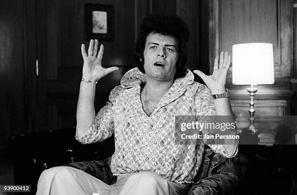 Gary Glitter is interviewed in 1974 in Copenhagen, Denmark.