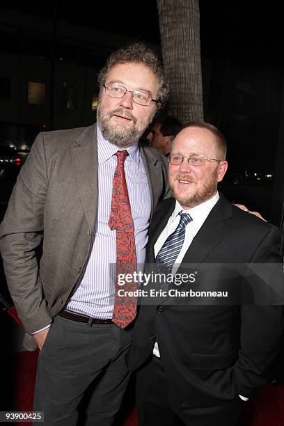 Author John Carlin and Writer Anthony Peckham at Warner Bros. Pictures Los Angeles Premiere of 'Invictus' on December 03, 2009 at the Academy of...