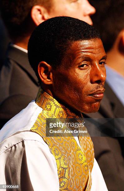 Ethiopian athlete Haile Gebrselassie attends the Final Draw for the FIFA World Cup 2010 December 4, 2009 at the International Convention Centre in...