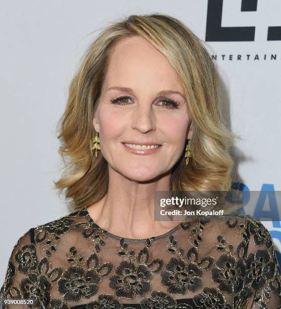Helen Hunt attends Mirror And LD Entertainment Present The World Premiere Of "The Miracle Season" at The London West Hollywood on March 27, 2018 in...
