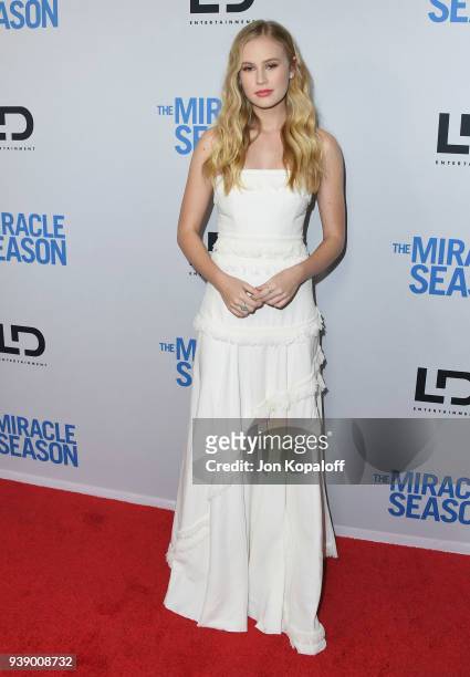 Danika Yarosh attends Mirror And LD Entertainment Present The World Premiere Of "The Miracle Season" at The London West Hollywood on March 27, 2018...
