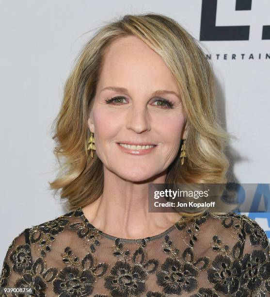 Helen Hunt attends Mirror And LD Entertainment Present The World Premiere Of "The Miracle Season" at The London West Hollywood on March 27, 2018 in...