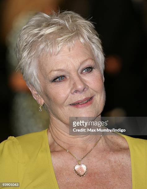 Dame Judi Dench attends the World Premiere of 'Nine' at Odeon Leicester Square on December 3, 2009 in London, England.