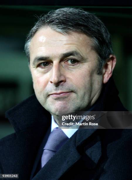 Klaus Allofs, manager of Bremen seen prior to the UEFA Europa League Group L match between Werder Bremen and CD Nacional at Weser Stadium on December...