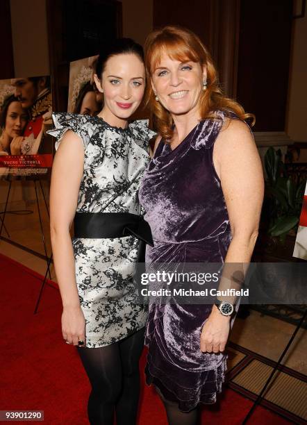 Actress Emily Blunt and producer Duchess of York Sarah Ferguson arrive at The Young Victoria Los Angeles Screening at the Pacific Theatres at The...