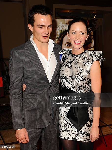 Actor Rupert Friend and actress Emily Blunt arrive at The Young Victoria Los Angeles Screening at the Pacific Theatres at The Grove on December 3,...