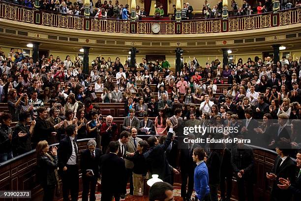 Guests attend a reading of the Spanish Constitution to celebrate it's 31st anniversary on December 4, 2009 in Madrid, Spain.