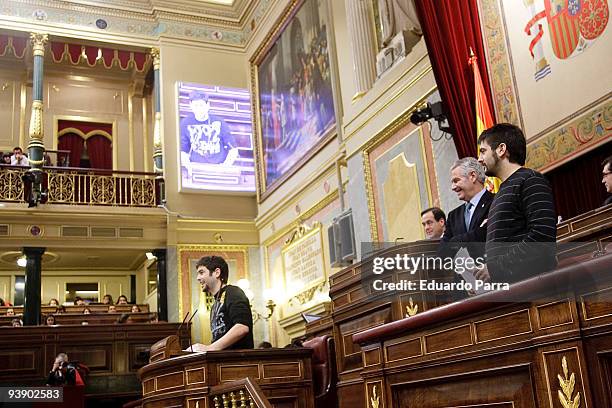 Jose Manuel Munoz of spanish rock band Estopa attend a reading of the Spanish Constitution to celebrate it's 31st anniversary on December 4, 2009 in...