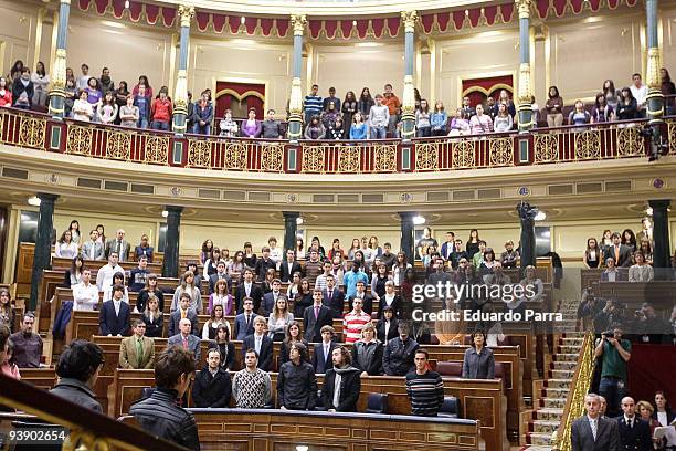 Guests attend a reading of the Spanish Constitution to celebrate it's 31st anniversary on December 4, 2009 in Madrid, Spain.