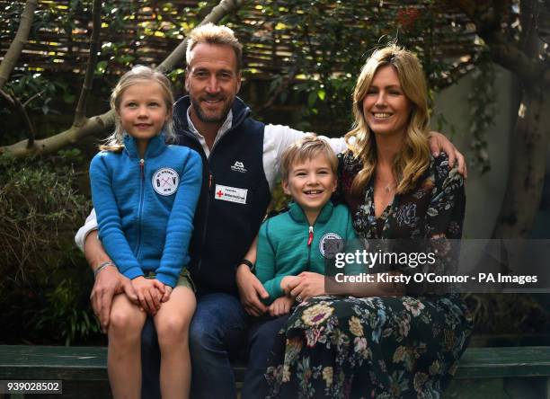 Ben Fogle and his wife Marina, with their son Luda and daughter Iona at their home in west London, before he heads to the Himalayas in a bid to...