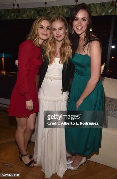 Erin Moriarty, Danika Yarosh and Lillian Doucet-Roche attend the after party for the Premiere Of Mirror And LD Entertainment's "The Miracle Season"...