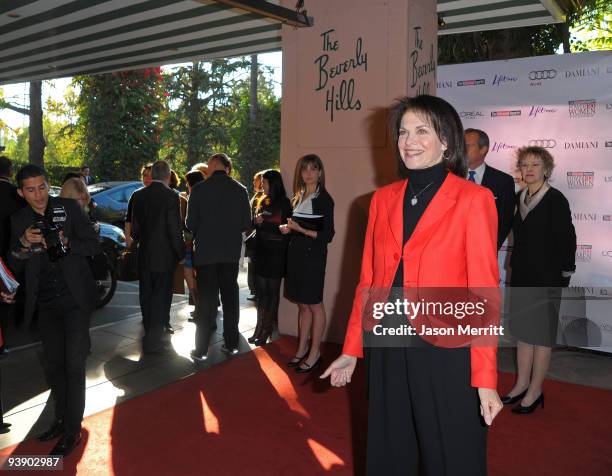 Former CEO of Paramount Pictures Sherry Lansing arrives at the Hollywood Reporter's Annual Women in Entertainment Breakfast held at the Beverly Hills...