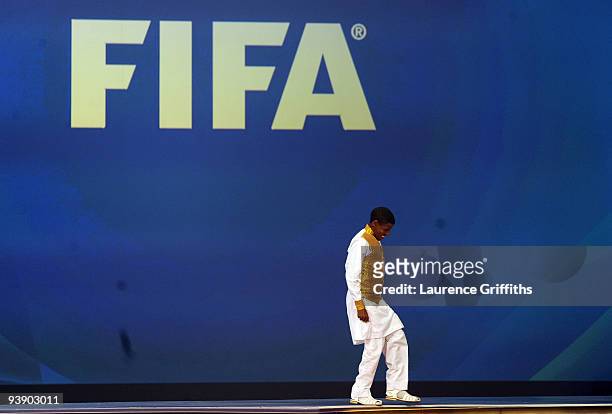 Ethiopian athlete Haile Gebrselassie attends the Final Draw for the FIFA World Cup 2010 December 4, 2009 at the International Convention Centre in...