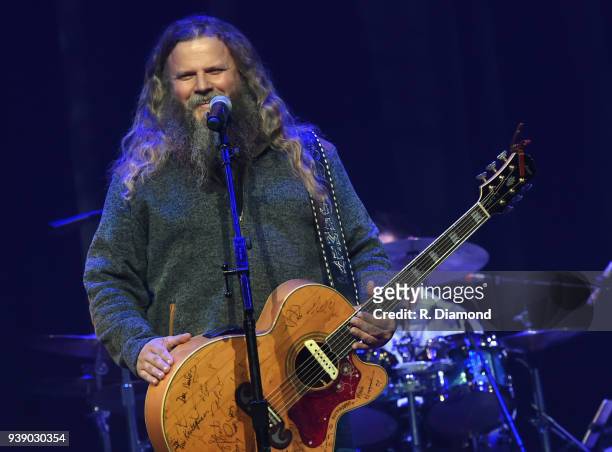 Singer/Songwriter Melonie Jamey Johnson perform during Daryle Singletary Keepin' It Country Tribute Show at Ryman Auditorium on March 27, 2018 in...