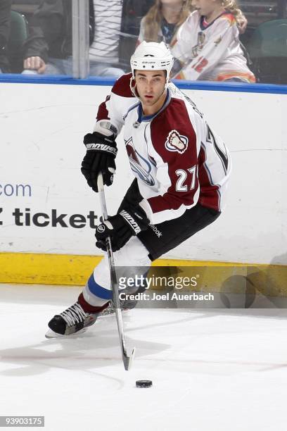 Kyle Quincey of the Colorado Avalanche skates against the Florida Panthers on December 2, 2009 at the BankAtlantic Center in Sunrise, Florida. The...