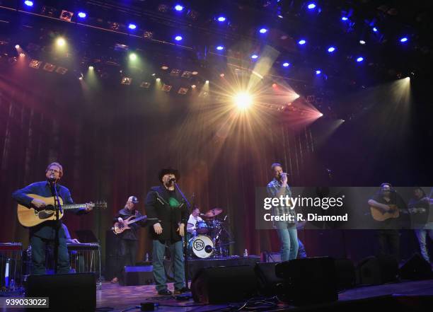 Singer/Songwriter Jeff Knight, Pete Schlegel, Darryl Worley and Curtis Wright perform during Daryle Singletary Keepin' It Country Tribute Show at...