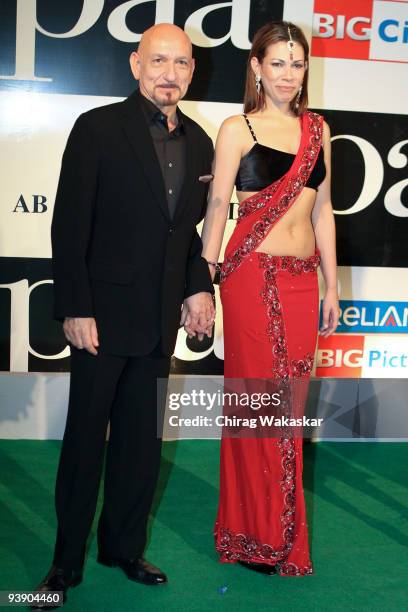 Actor Sir Ben Kingsley and wife Daniela Lavender attend the Premiere of Paa on December 3, 2009 in Mumbai, India.