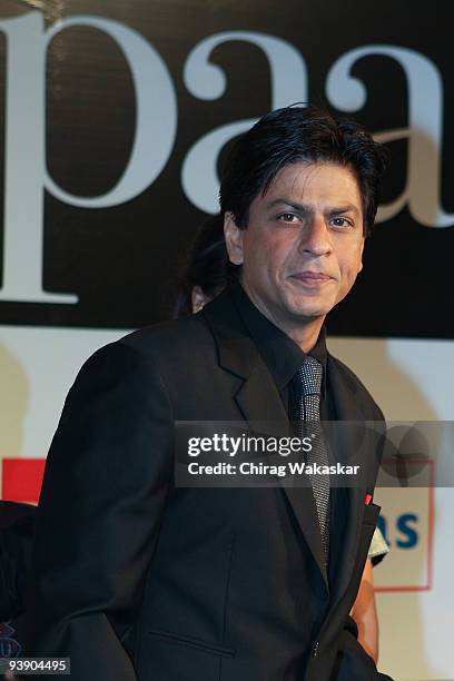 Indian actor Shahrukh Khan attends the Premiere of Paa held at Big Cinemas on December 3, 2009 in Mumbai, India.