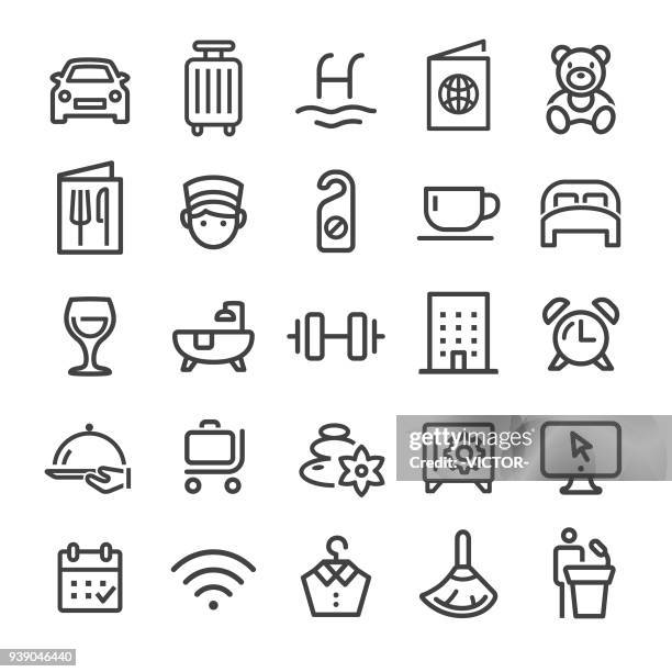 hotel icons - serie smart line - bankpas stock-grafiken, -clipart, -cartoons und -symbole