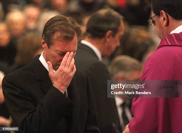 Grand Duke Henri of Luxembourg attends the funeral of Prince Alexandre of Belgium at Eglise Notre-Dame de Laeken on December 4, 2009 in Laeken,...