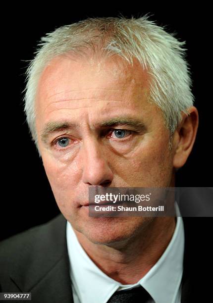 Netherlands coach Bert van Marwijk speaks after the Final Draw for the FIFA World Cup 2010 December 4, 2009 at the International Convention Centre in...