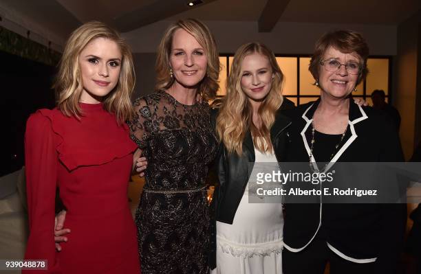 Erin Moriarty, Helen Hunt, Danika Yarosh and Kathy Bresnahan attend the after party for the Premiere Of Mirror And LD Entertainment's "The Miracle...